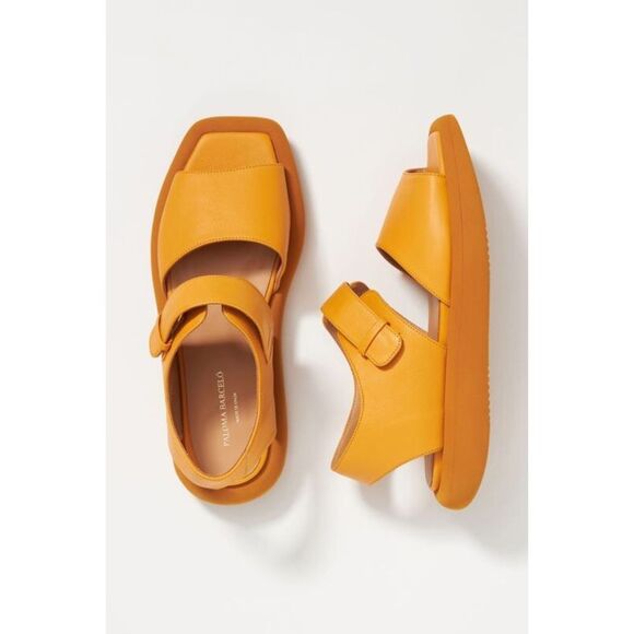 Anthropologie x Paloma Barcelo Monochrome Strap Leather Sandals $330 Sz 37 - Picture 1 of 10